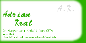 adrian kral business card